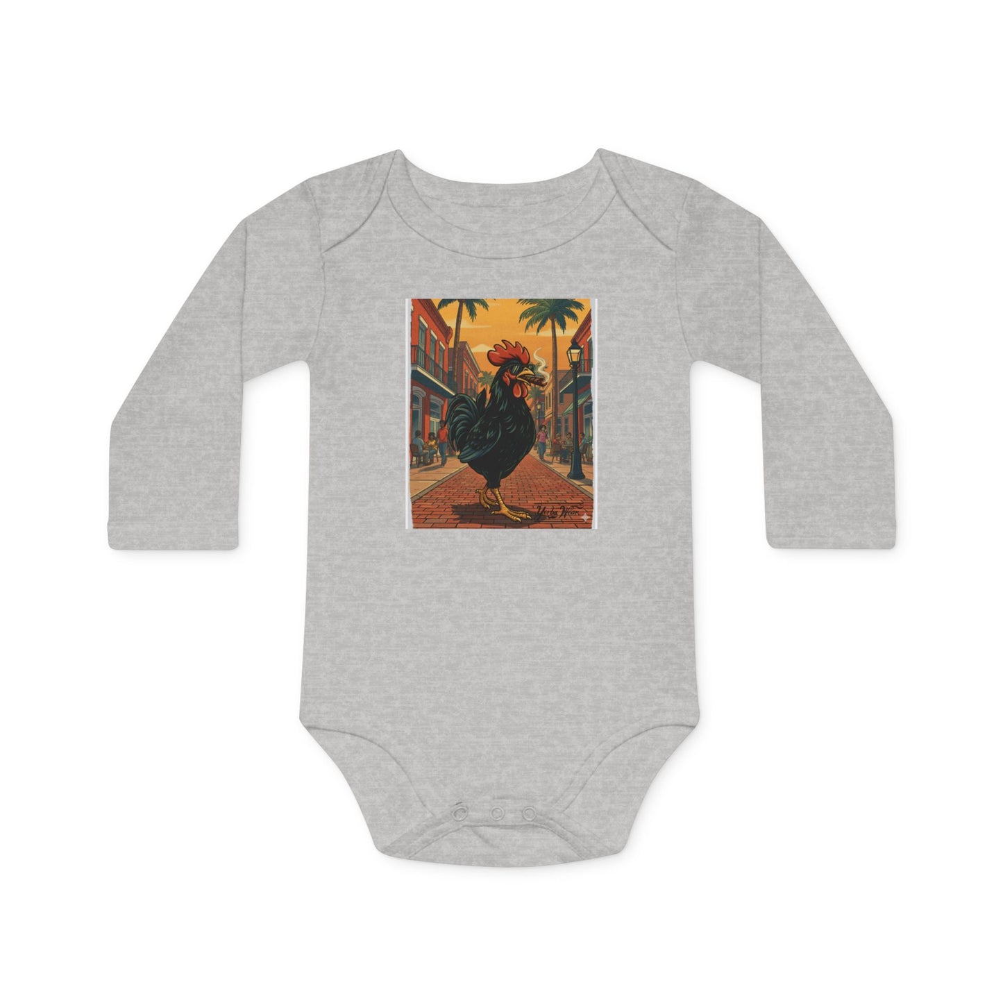 Yerba Wear | Pirate Season 2026 | Ybor Rooster Long Sleeve Baby Bodysuit