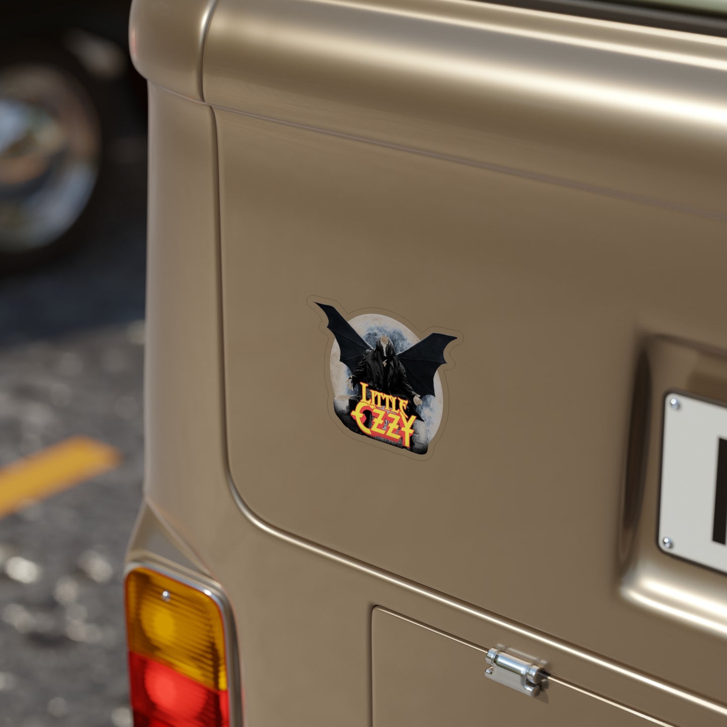 Little Ozzy | Outdoor Die Cut Transparent Sticker | Bat Wing Moon