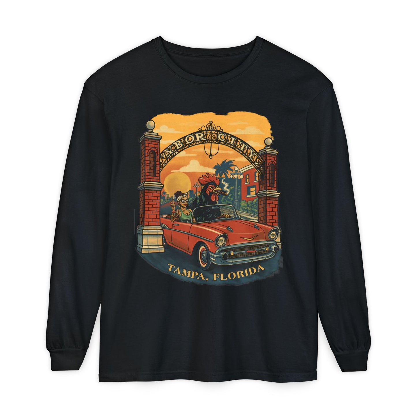 Yerba Wear | Ybor City Street-Rooster Long Sleeve