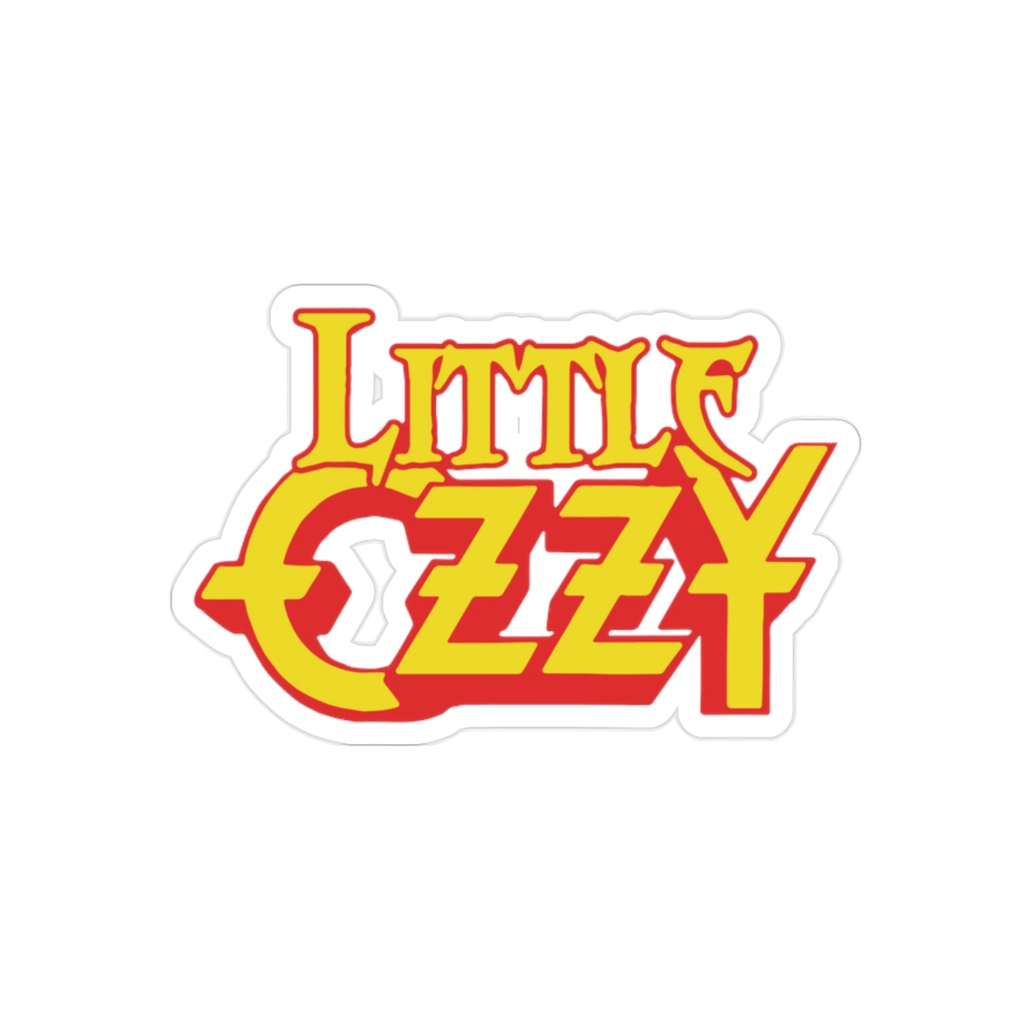 Little Ozzy | Outdoor Die Cut Transparent Sticker | Retro Rock Logo