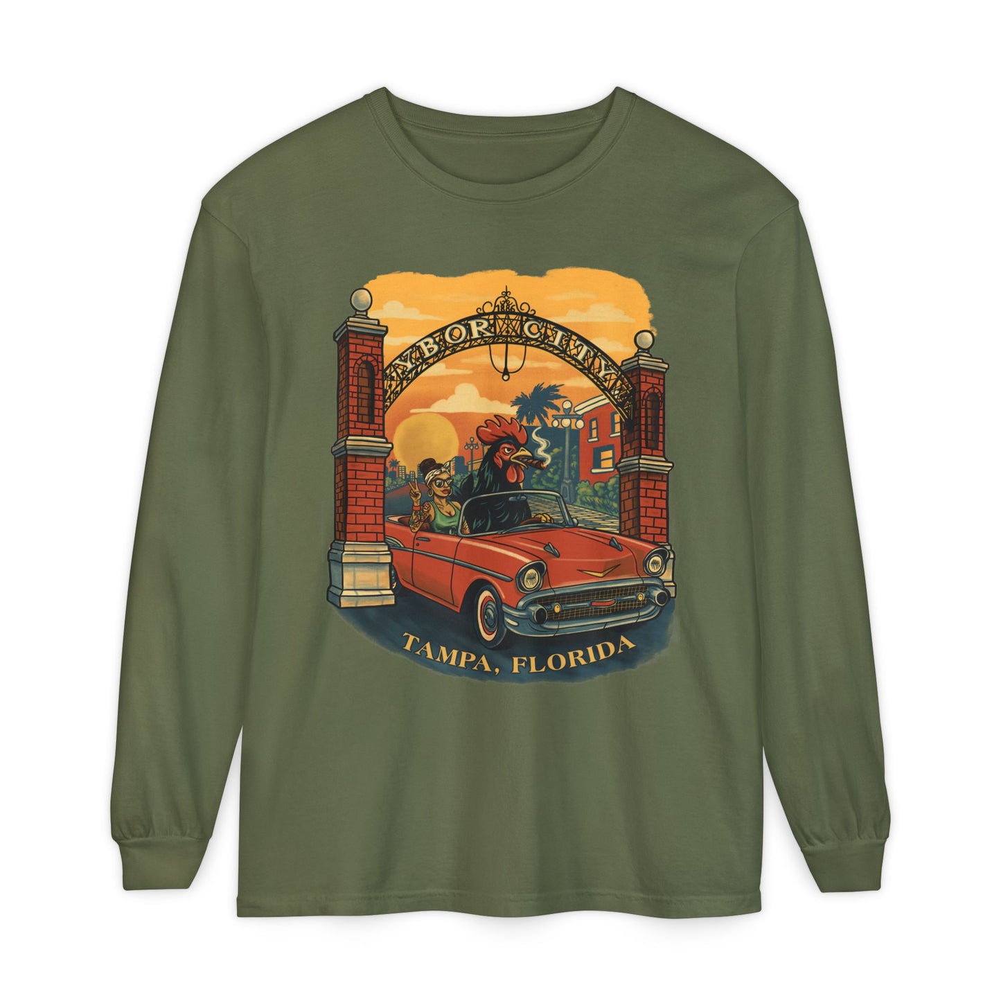 Yerba Wear | Ybor City Street-Rooster Long Sleeve