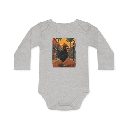 Yerba Wear | Baby Long Sleeve Bodysuit | Ybor Rooster