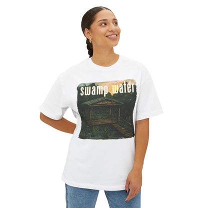 K Wales | Oversized Boxy Tee | Swamp Water Boardwalk