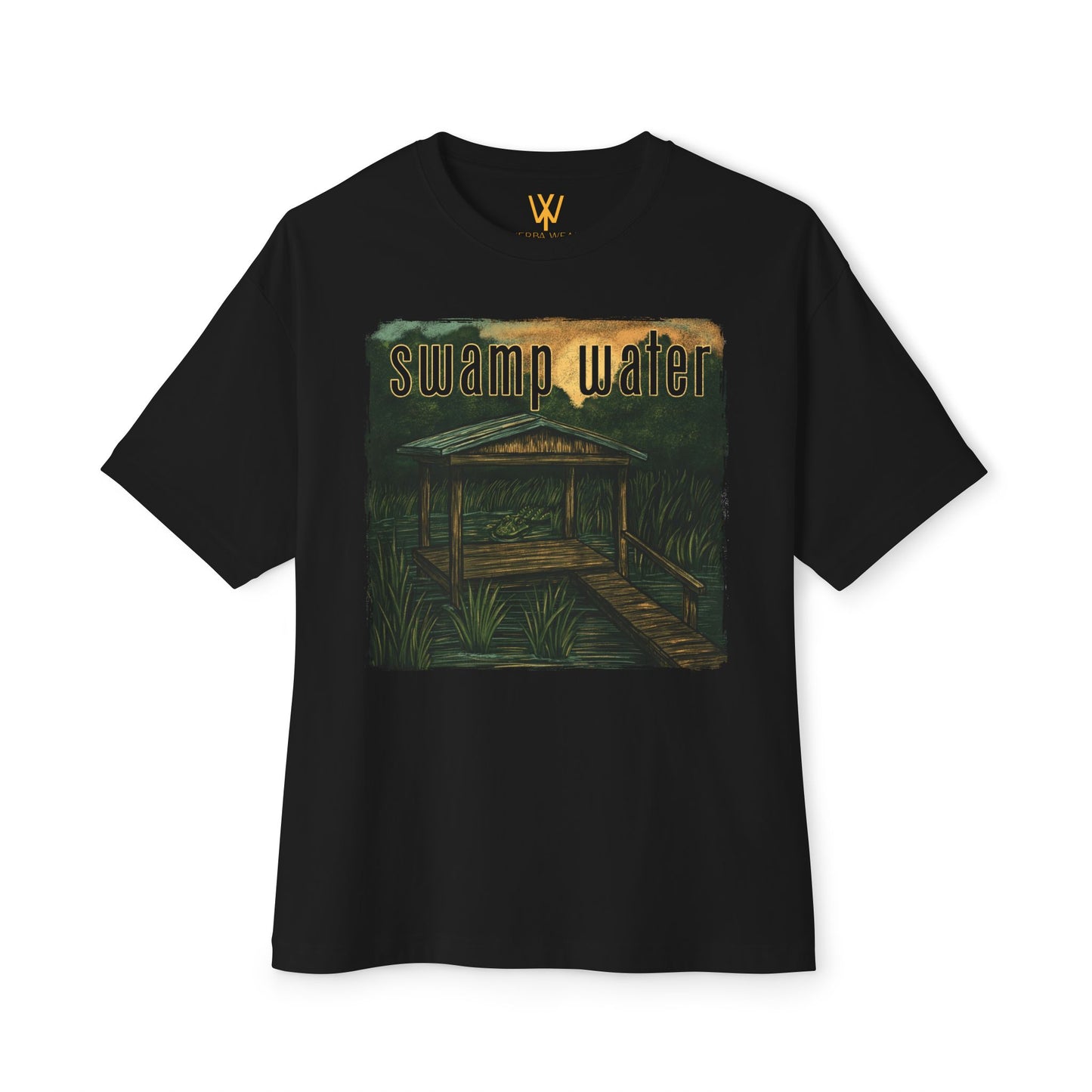 K Wales | Oversized Boxy Tee | Swamp Water Boardwalk