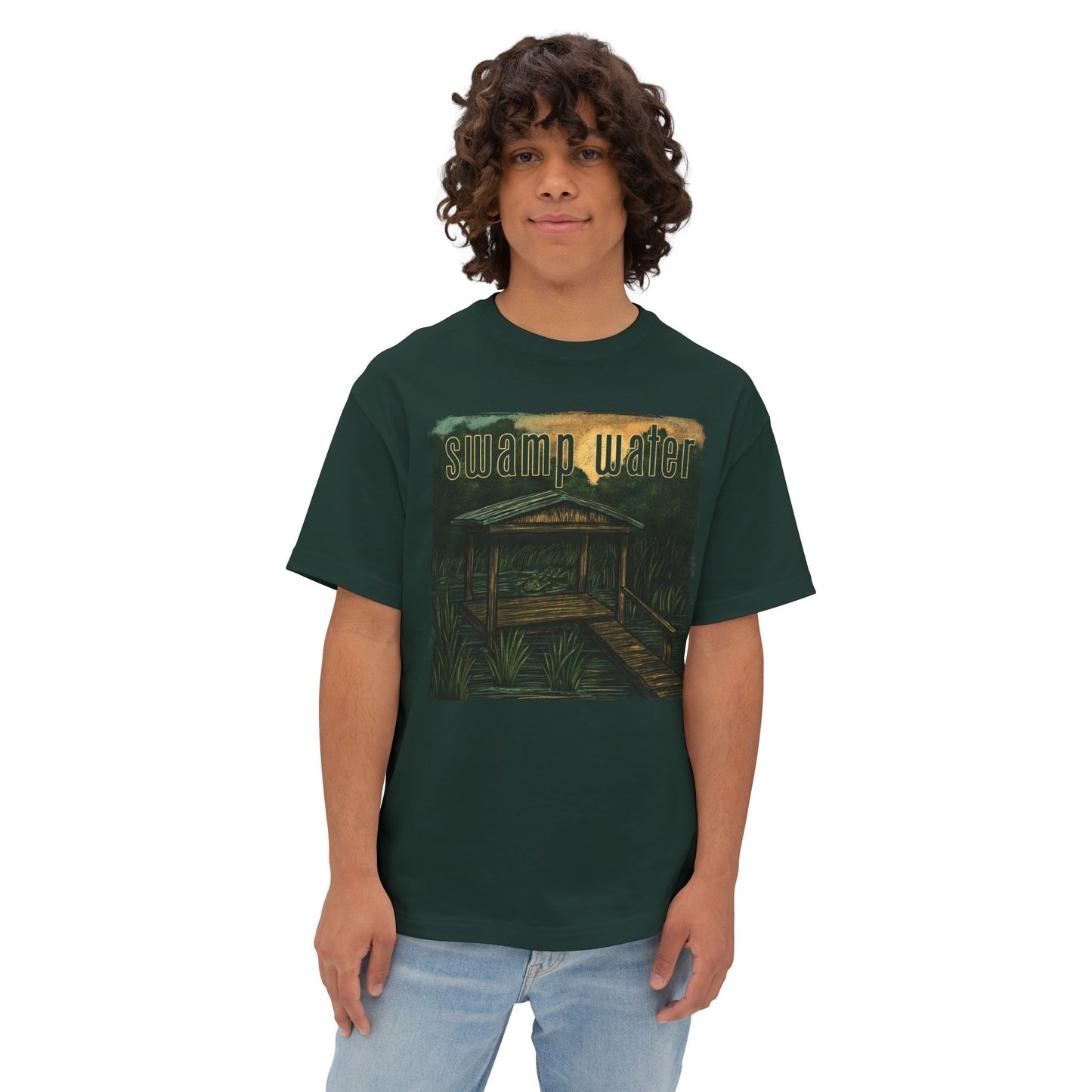 K Wales | Oversized Boxy Tee | Swamp Water Boardwalk
