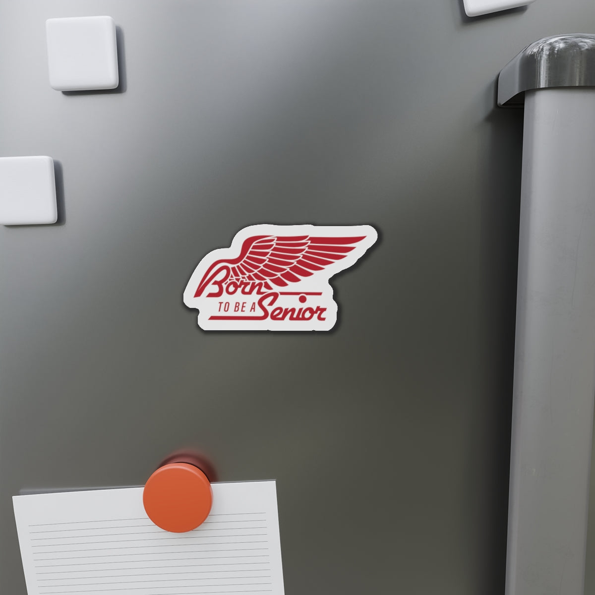 Born To Be A Senior Die-Cut Magnet — Red Winged Senior Year Keepsake