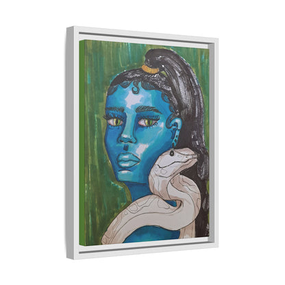 “Blue Muse with Serpent” – Limited Fine Art Canvas Print by Sophie Lior
