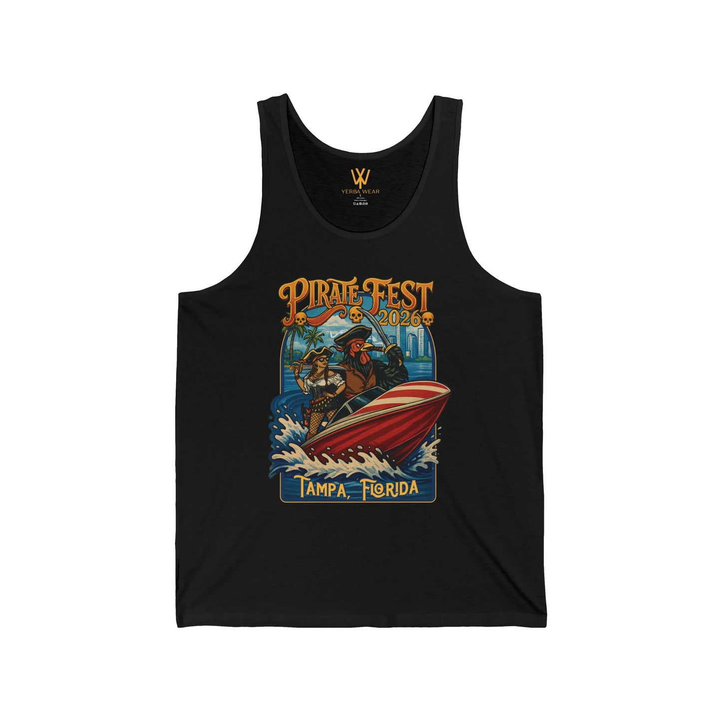 Pirate Fest Tampa Florida Boat Graphic Tank Top