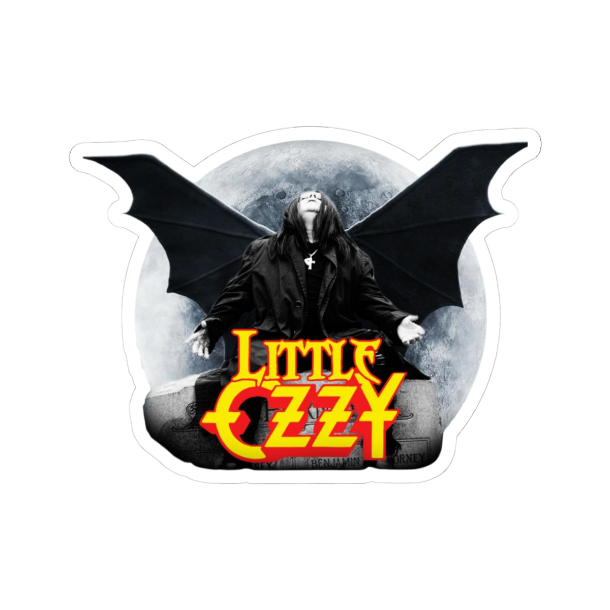 Little Ozzy | Indoor Kiss-Cut Sticker | Bat Moon Rock Art