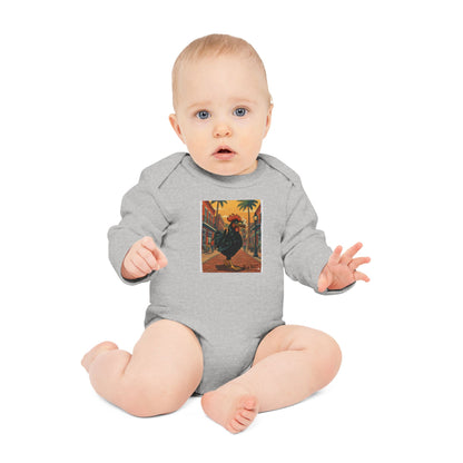 Yerba Wear | Baby Long Sleeve Bodysuit | Ybor Rooster