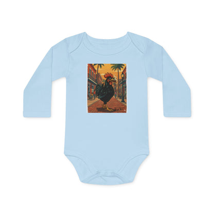Yerba Wear | Baby Long Sleeve Bodysuit | Ybor Rooster
