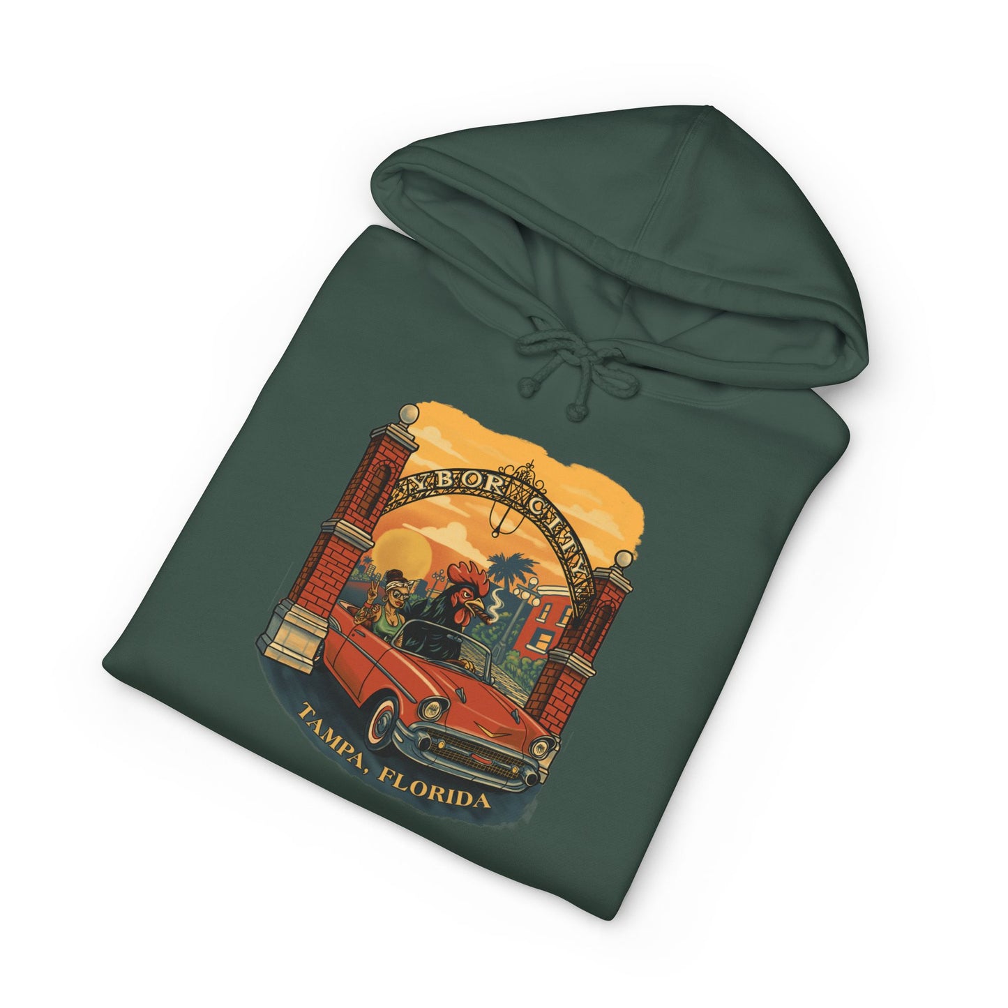 Yerba Wear Ybor City Street-Rooster Hoodie