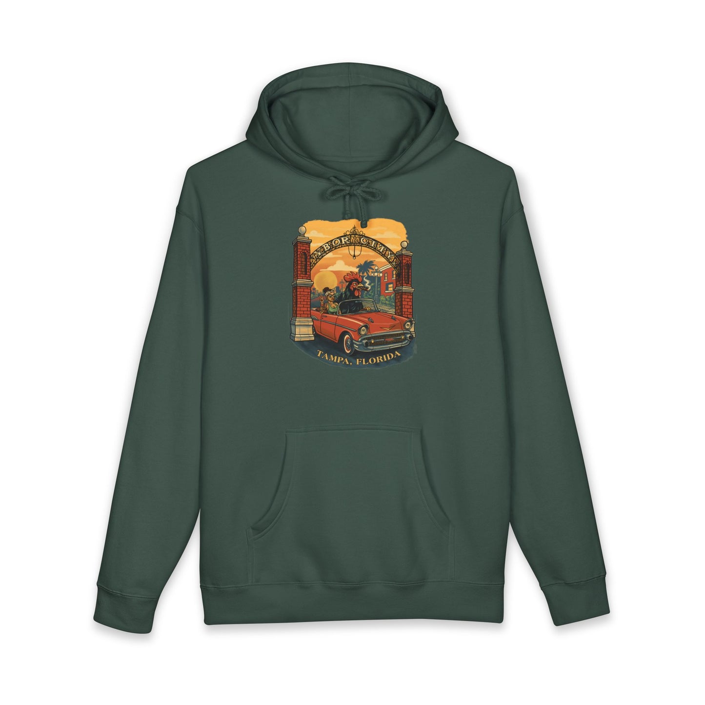 Yerba Wear Ybor City Street-Rooster Hoodie