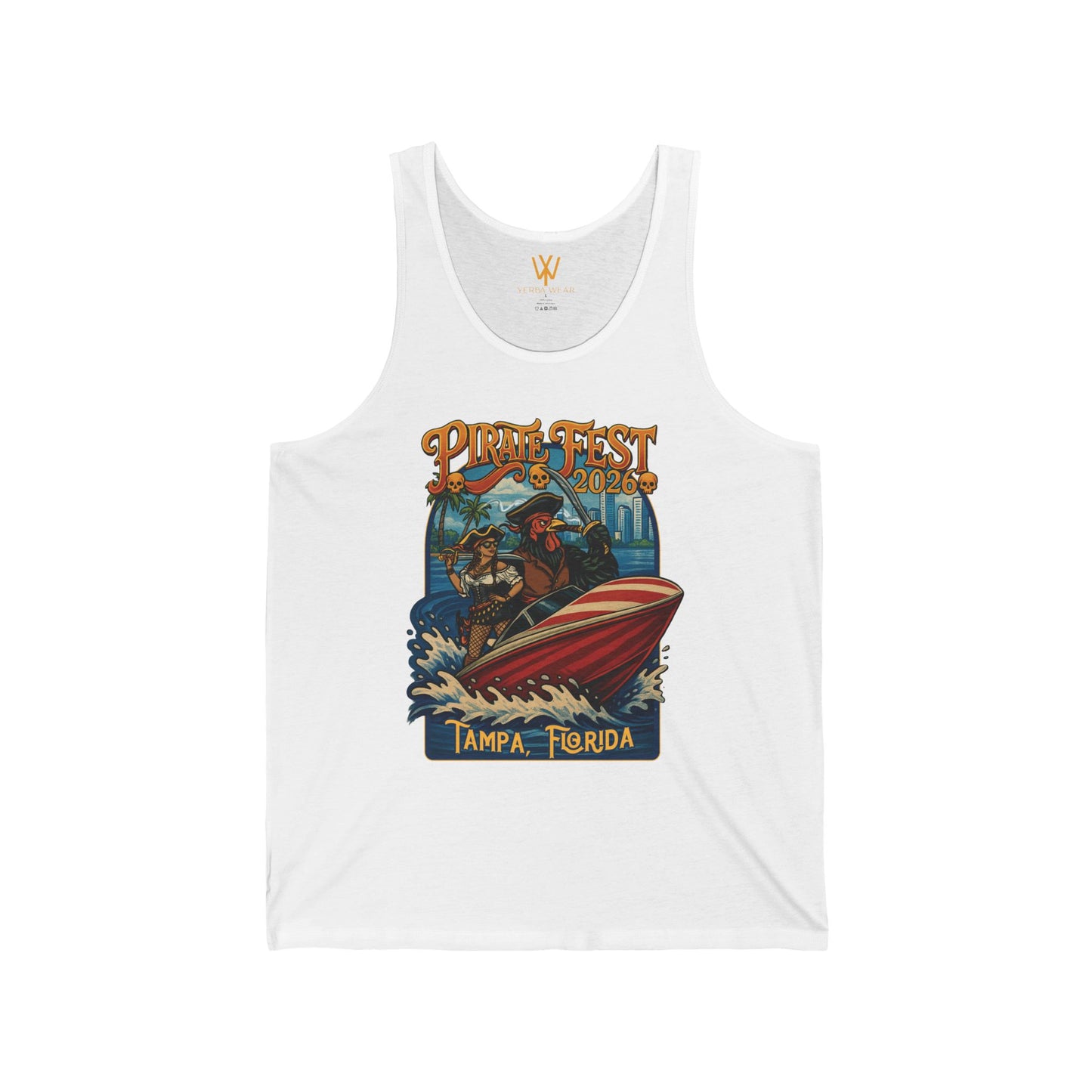 Pirate Fest Tampa Florida Boat Graphic Tank Top