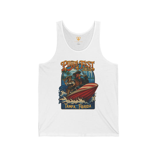 Pirate Fest Tampa Florida Boat Graphic Tank Top