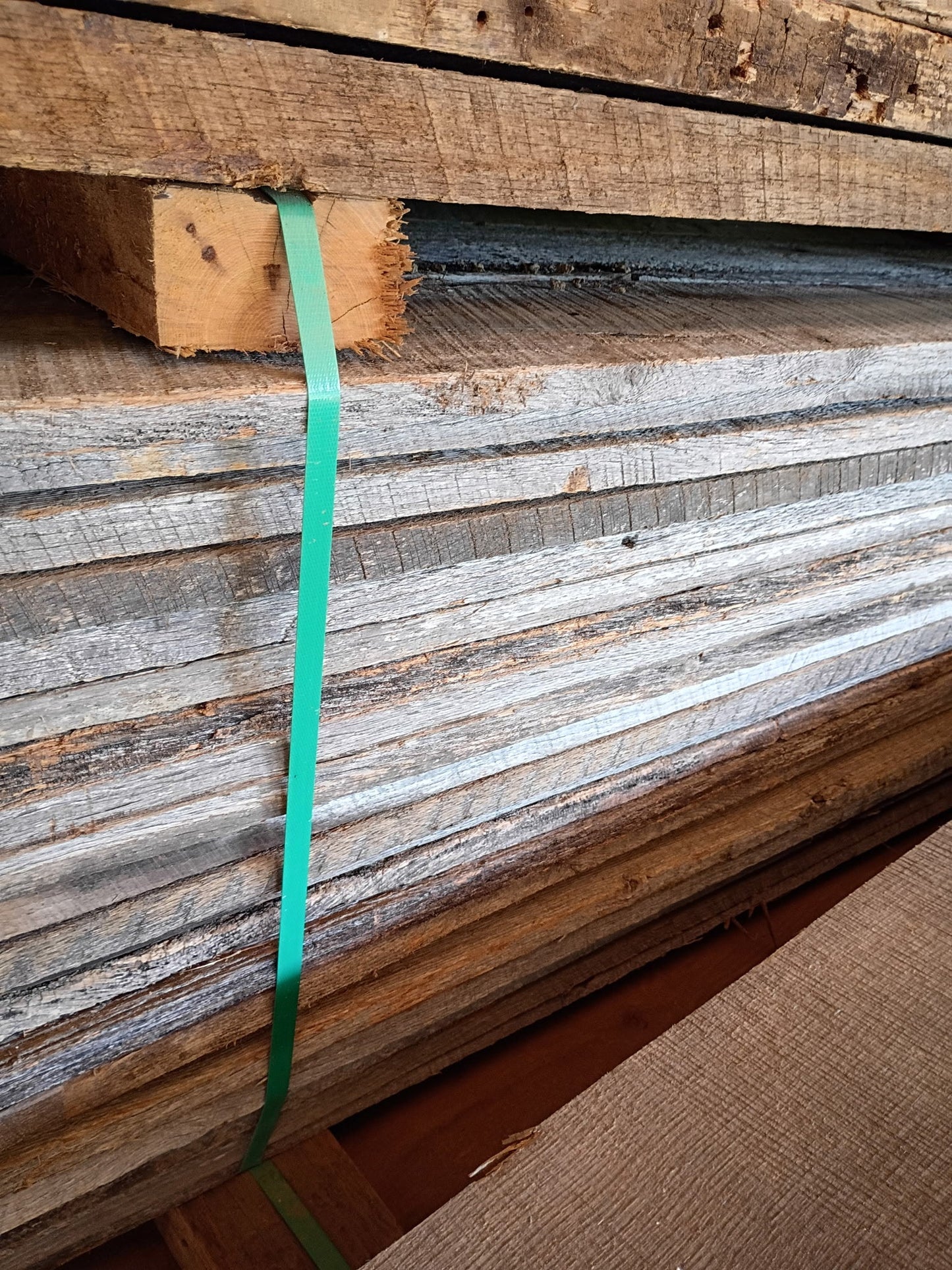 Grayed oak close side view weathered reclaimed