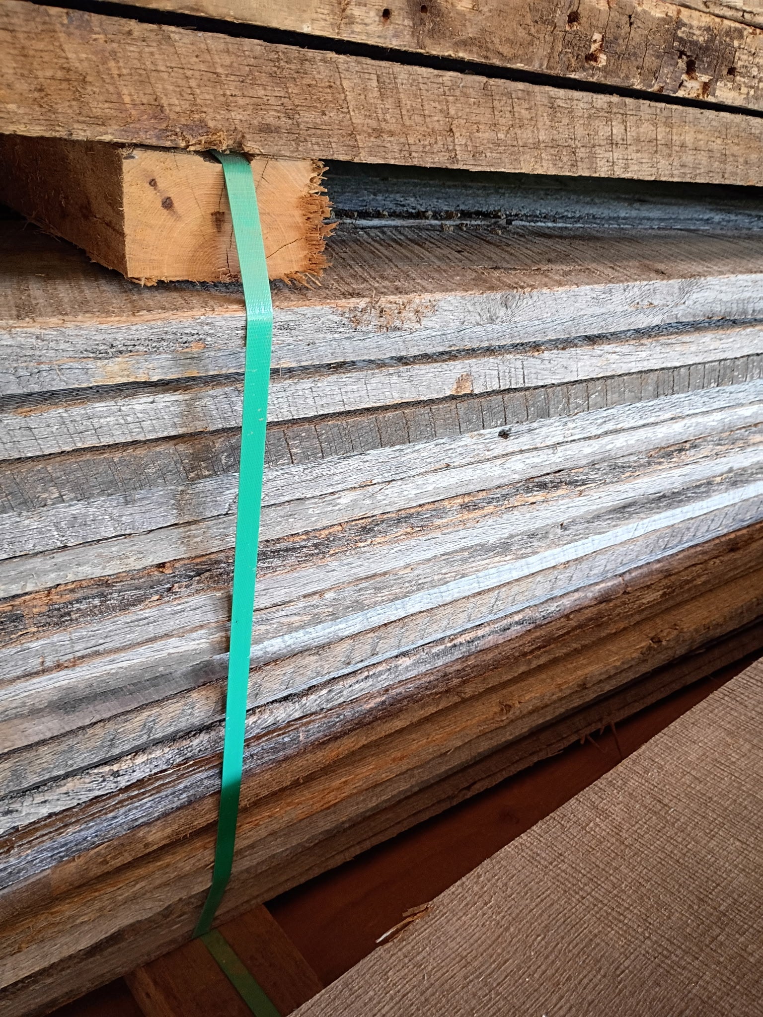 Grayed oak close side view weathered reclaimed