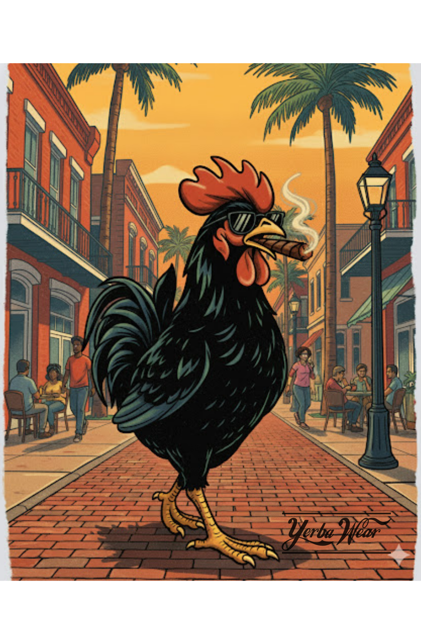 Yerba Wear | Baby Long Sleeve Bodysuit | Ybor Rooster