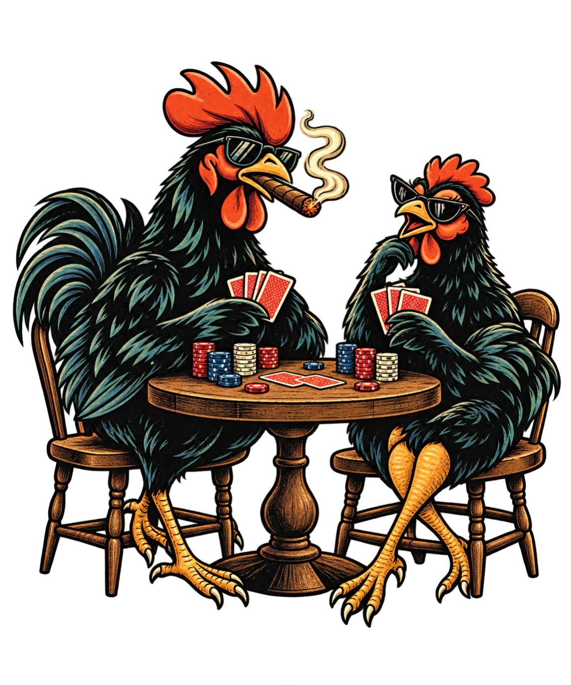 High Stakes, Low Clucks | Poker Chicken T-Shirt