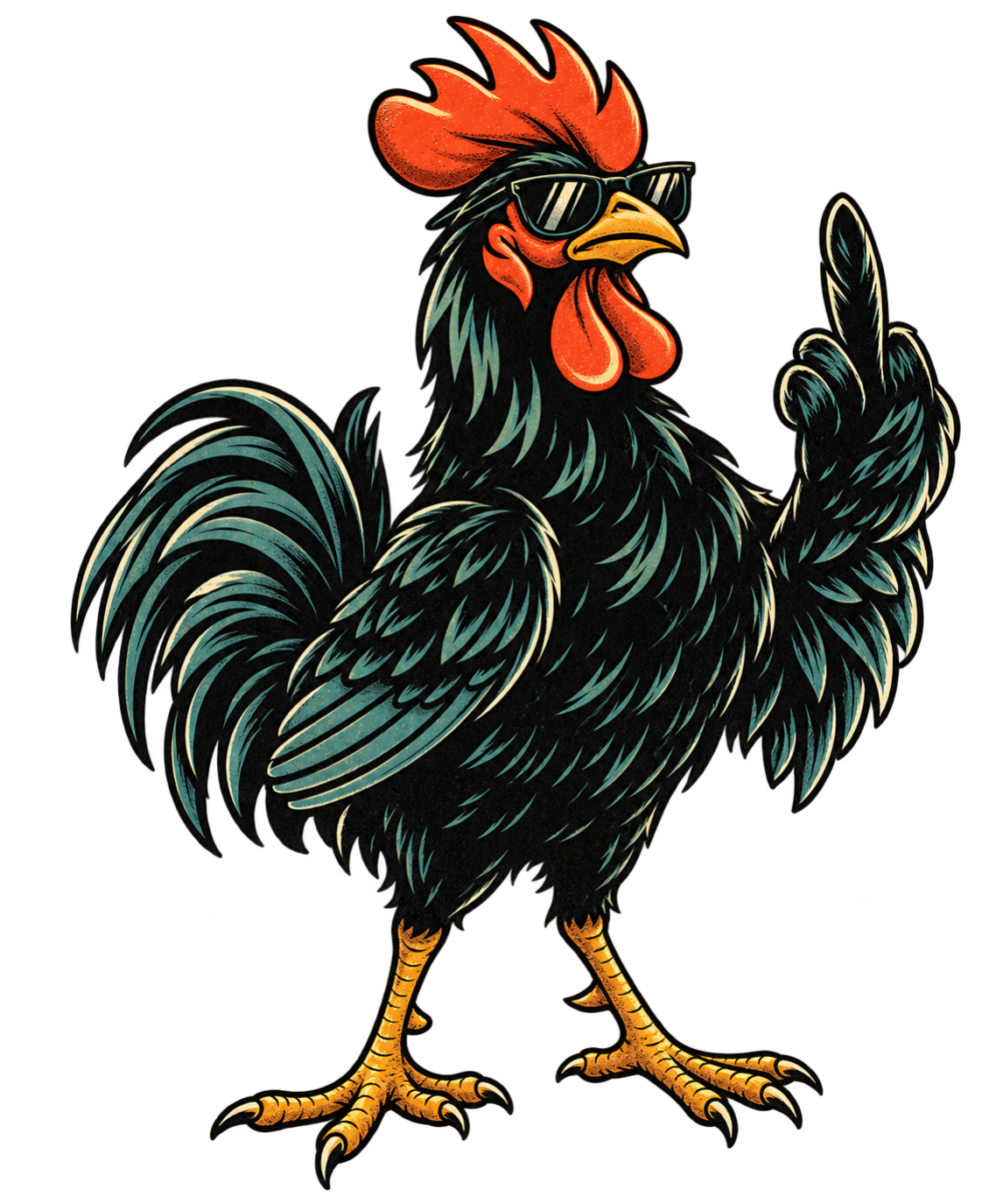 Giving the Bird | Middle-Finger Rooster T-Shirt