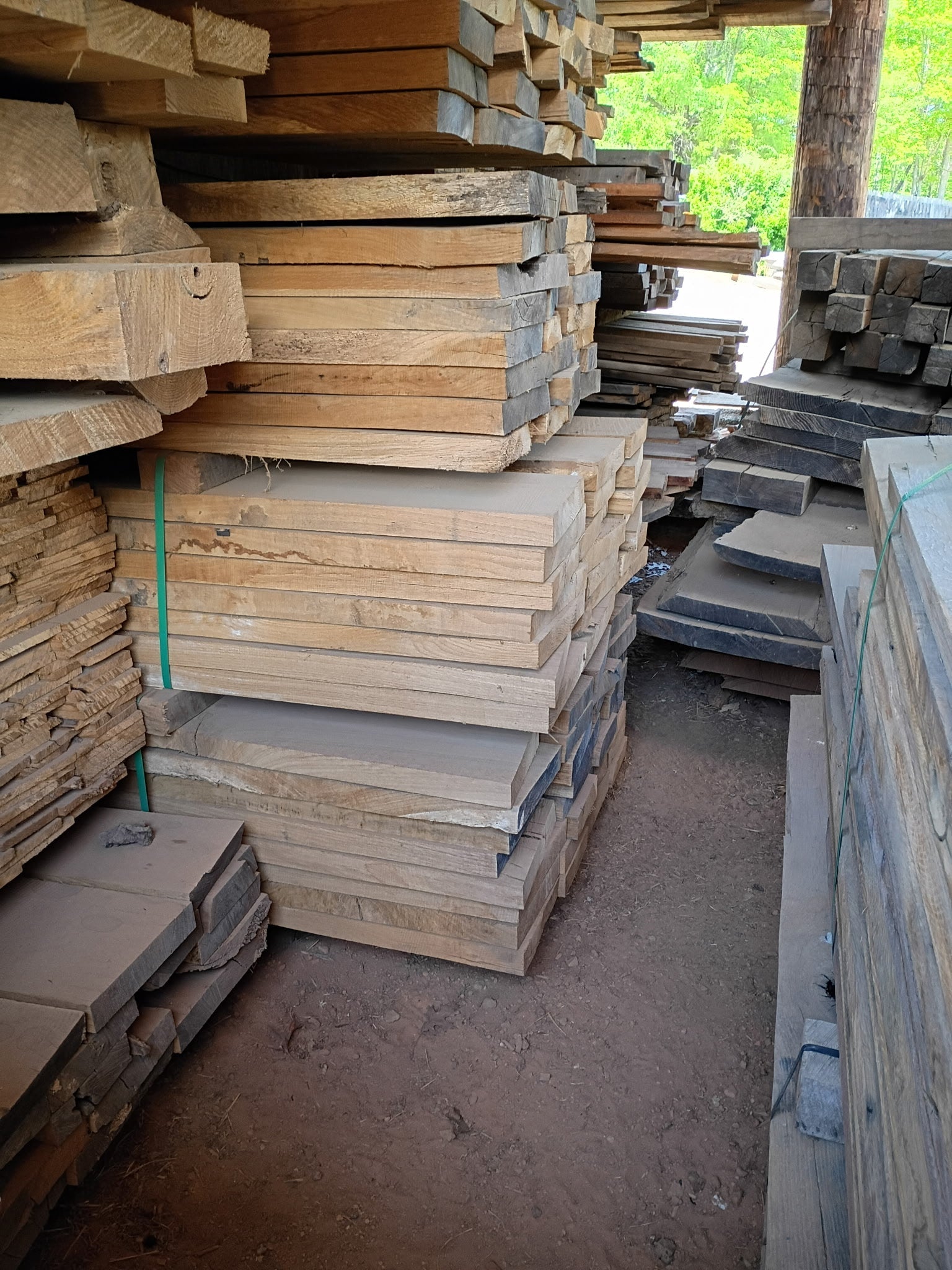 Reclaimed solid white oak flooring boards