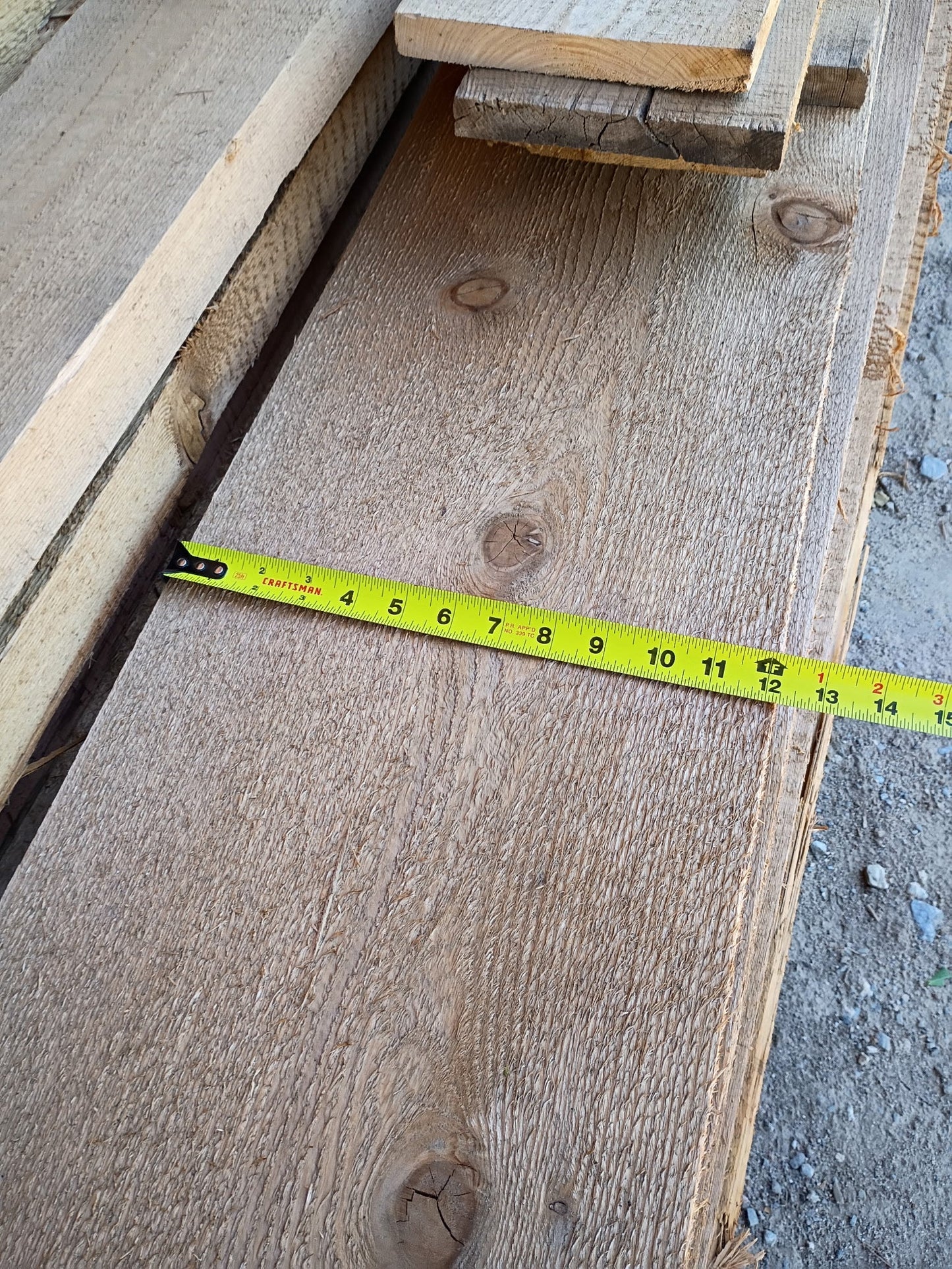 Reclaimed western cedar paneling close up