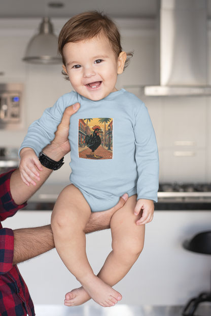 Yerba Wear | Baby Long Sleeve Bodysuit | Ybor Rooster