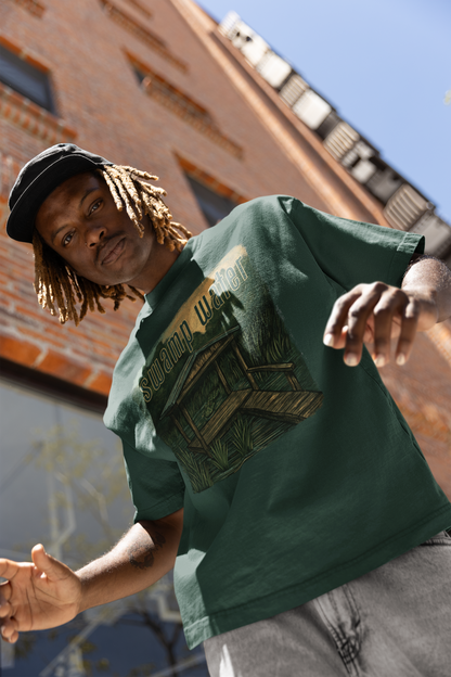 K Wales | Oversized Boxy Tee | Swamp Water Boardwalk