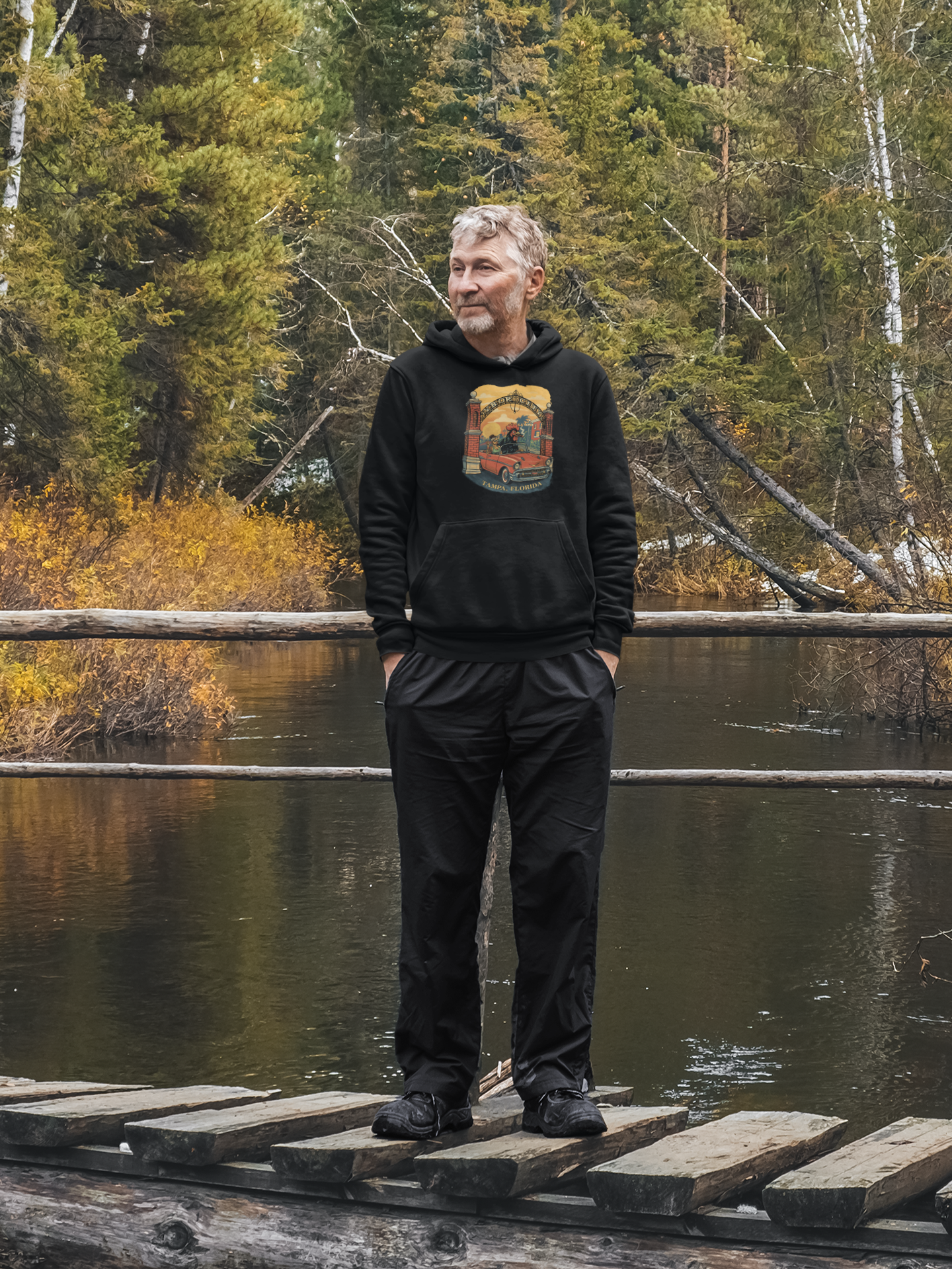 Yerba Wear Ybor City Street-Rooster Hoodie