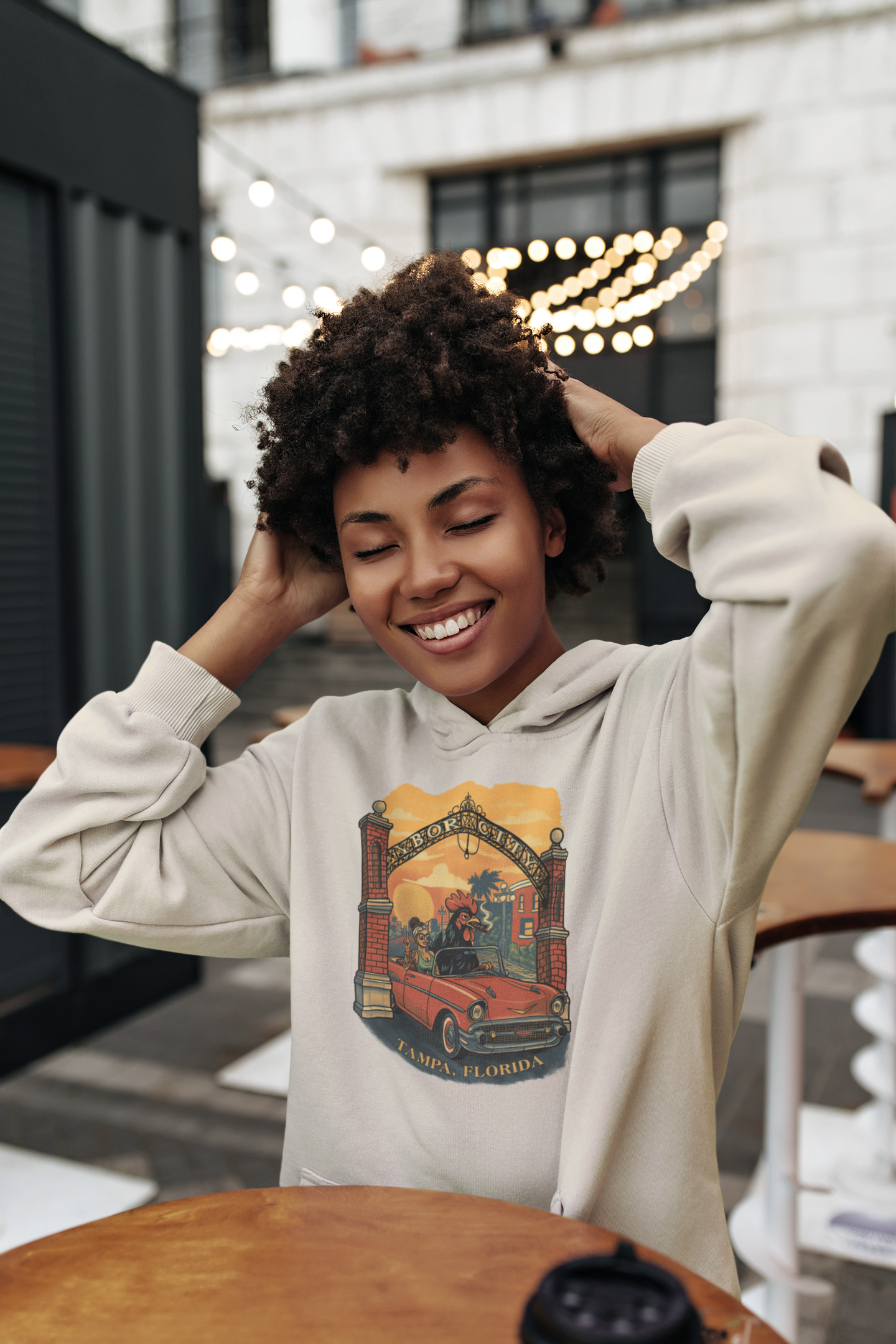 Yerba Wear Ybor City Street-Rooster Hoodie