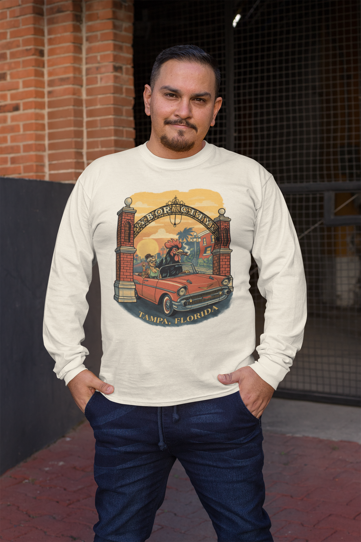 Yerba Wear | Ybor City Street-Rooster Long Sleeve