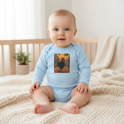 Yerba Wear | Pirate Season 2026 | Ybor Rooster Long Sleeve Baby Bodysuit
