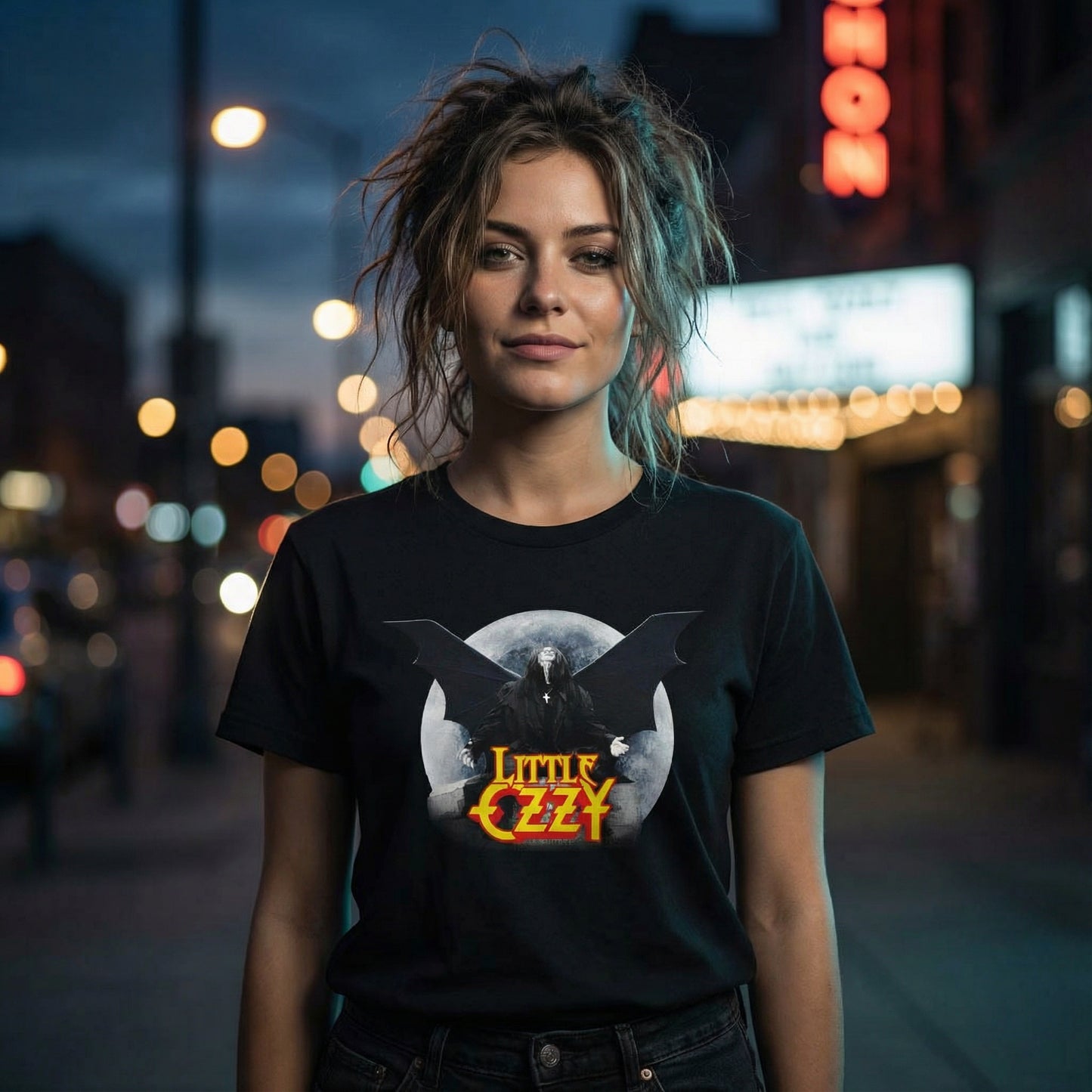 Little Ozzy | Moonrise Bat Logo T Shirt