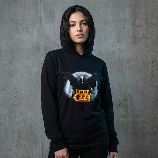 Little Ozzy | Moonrise Bat Hooded Long Sleeve Shirt