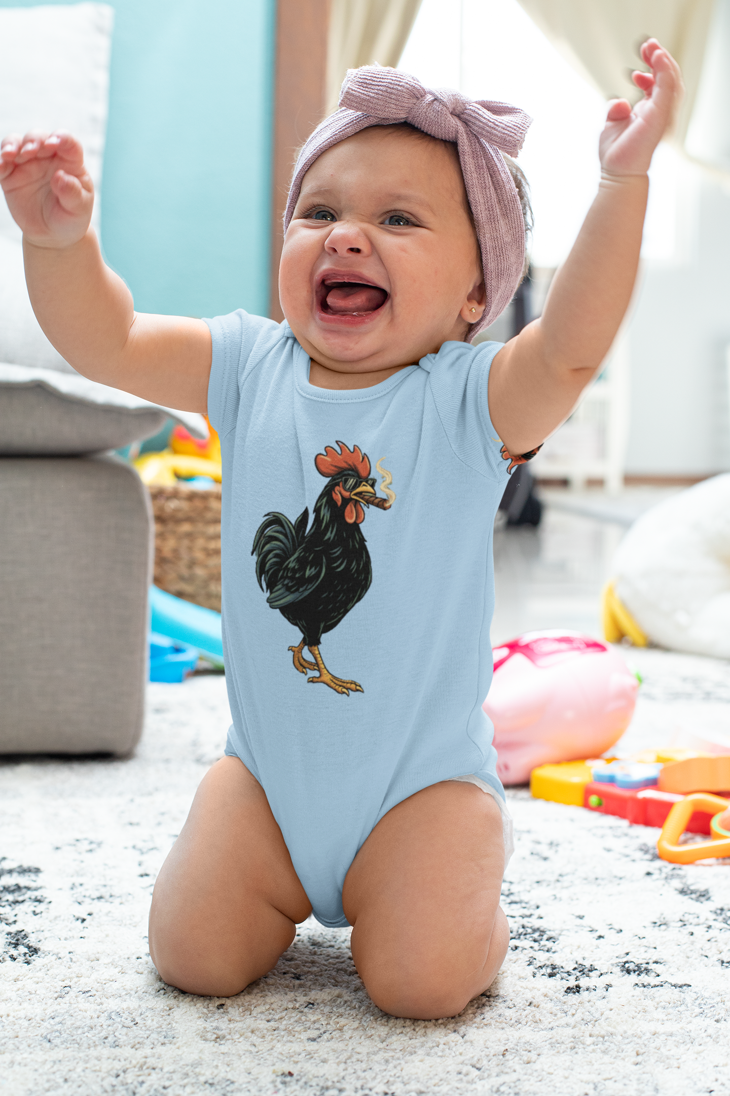 Yerba Wear | Infant Rib Bodysuit | Ybor Rooster